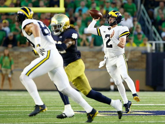 Zach Gentry (83) and Shea Patterson (2)