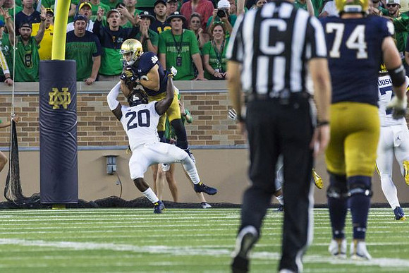 Brad Hawkins (20) and Khaleke Hudson (7)