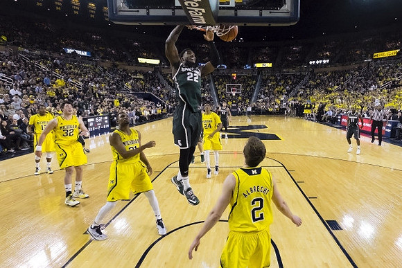Muhammad-Ali Abdur-Rahkman (12), Ricky Doyle (32), Zak Irvin (21), Aubrey Dawkins (24), and Spike Albrecht (2)