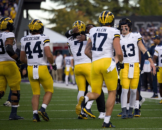 Max Bredeson (44), Donovan Edwards (7), Marlin Klein (17), and Jack Tuttle (13)