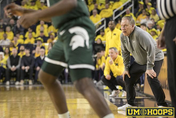 Dusty May and Michigan State Head Coach Tom Izzo