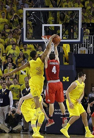 Trey Burke (3), Nik Stauskas (11), and Mitch McGary (4)