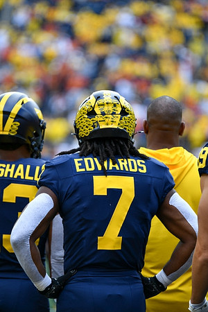 Jordan Marshall (23) and Donovan Edwards (7)
