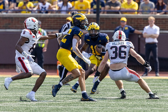 Kendrick Bell (12) and Alex Orji (10)