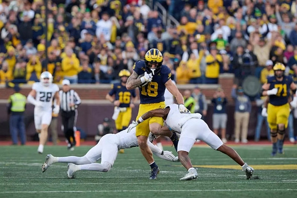 Davis Warren (16) and Colston Loveland (18)