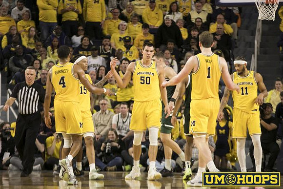 Nimari Burnett (4), Rubin Jones (15), Vladislav Goldin (50), Danny Wolf (1), and Roddy Gayle Jr. (11)