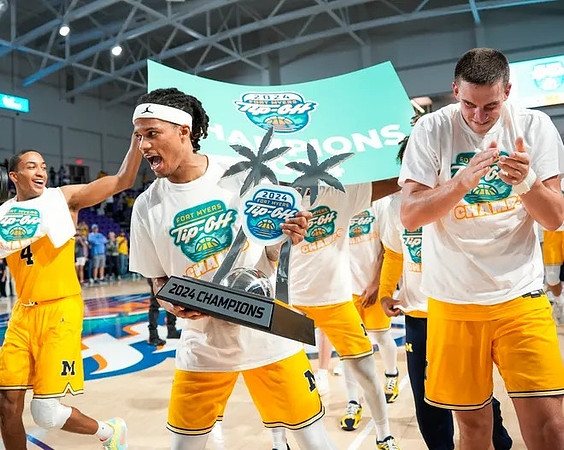 Michigan Team and Fort Myers Tip-Off Championship Trophy