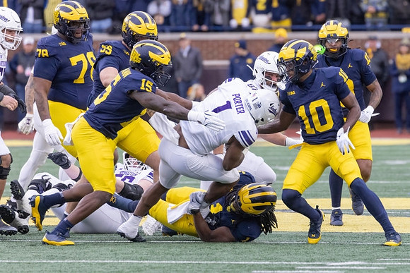 Kenneth Grant (78), Mason Graham (55), Ernest Hausmann (15), Jaishawn Barham (1), Zeke Berry (10), and Wesley Walker (13)