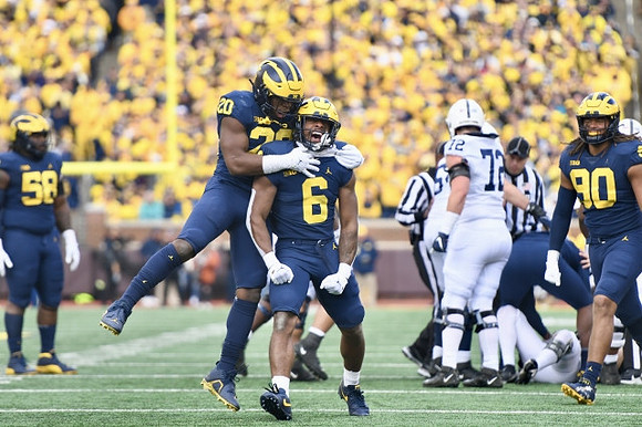 Mazi Smith (58), Kalel Mullings (20), R.J. Moten (6), and Mike Morris (90)