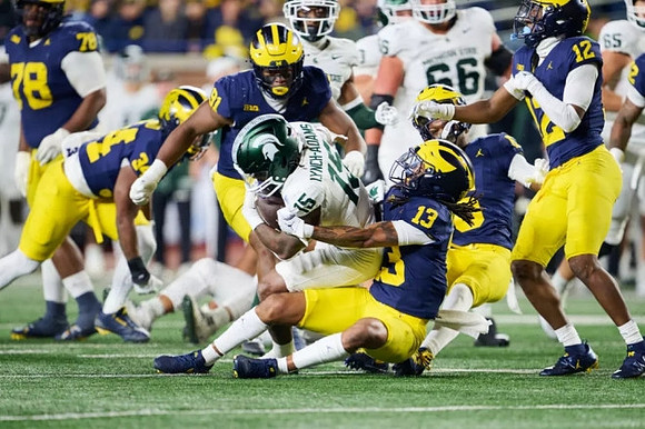 Kenneth Grant (78), Jaydon Hood (34), Cameron Brandt (91), Wesley Walker (13), Brandyn Hillman (6), and Aamir Hall (12)