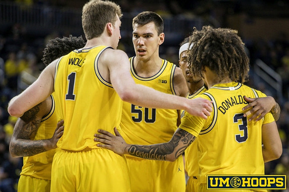 Danny Wolf (1), Vladislav Goldin (50), Tre Donaldson (3), Roddy Gayle Jr. (11), and Rubin Jones (15)