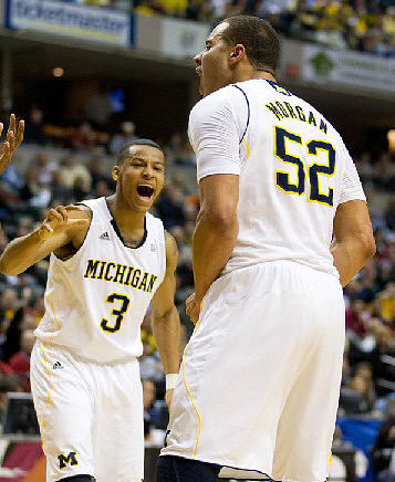 Trey Burke (3) and Jordan Morgan (52)