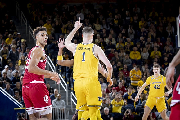 Hunter Dickinson (1) and Will Tschetter (42)