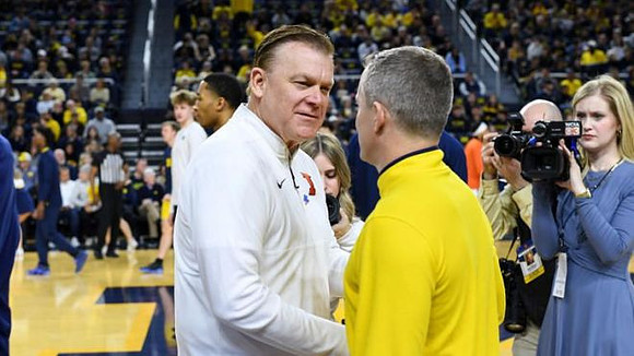 Illinois Head Coach Brad Underwood and Dusty May