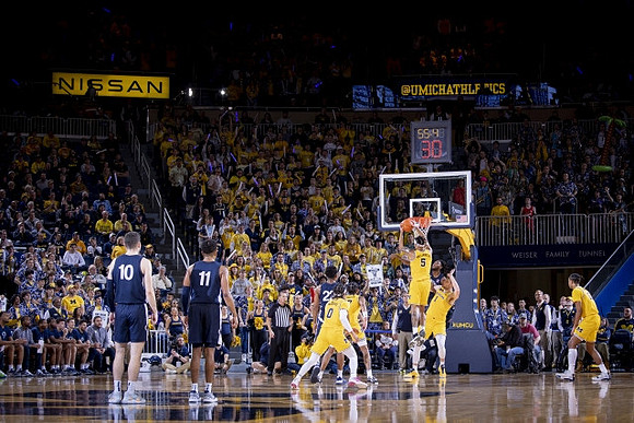 Dug McDaniel (0), Hunter Dickinson (1), Jett Howard (13), Kobe Bufkin (2), and Terrance Williams II (5)