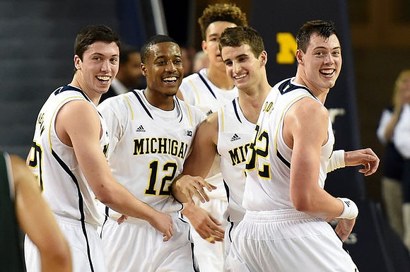 Sean Lonergan (20), Muhammad-Ali Abdur-Rahkman (12), Austin Hatch (30), Ricky Doyle (32), and D.J. Wilson (5)