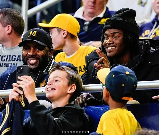 Sherrone Moore and Bryce Underwood