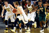 Ricky Doyle (32), Spike Albrecht (2), and Caris LeVert (23)