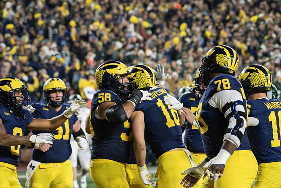 Semaj Morgan (0), Greg Crippen (51), Giovanni El-Hadi (58), Colston Loveland (18), Myles Hinton (78), and Davis Warren (16)