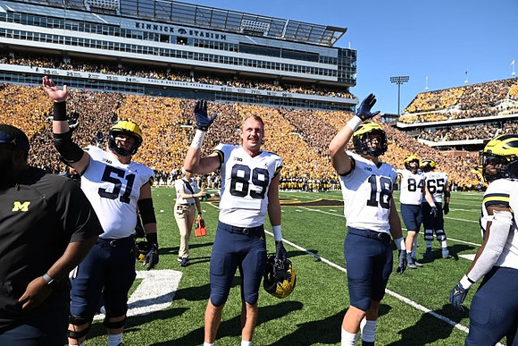 Greg Crippen (51), Carter Selzer (89), Colston Loveland (18), Joel Honigford (84), and Zak Zinter (65)