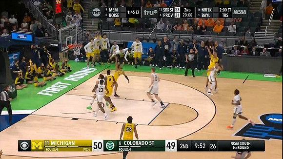Caleb Houstan (22), Frankie Collins (10), Moussa Diabate (14), and Eli Brooks (55)