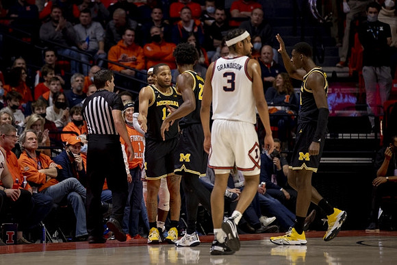 DeVante' Jones (12), Jace Howard (25), and Moussa Diabate (14)