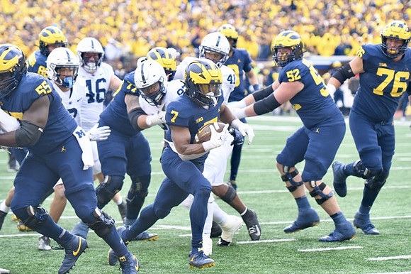 Olusegun Oluwatimi (55), Luke Schoonmaker (86), Trevor Keegan (77), Donovan Edwards (7), Karsen Barnhart (52), and Ryan Hayes (76)
