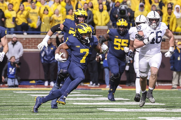 Donovan Edwards (7), Ryan Hayes (76), and Olusegun Oluwatimi (55)
