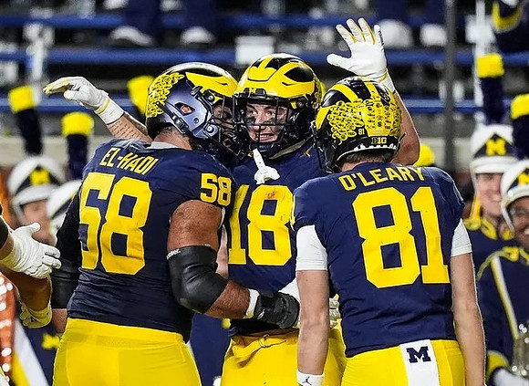 Giovanni El-Hadi (58), Colston Loveland (18), and Peyton O'Leary (81)