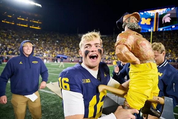Davis Warren (16) and Paul Bunyan Trophy