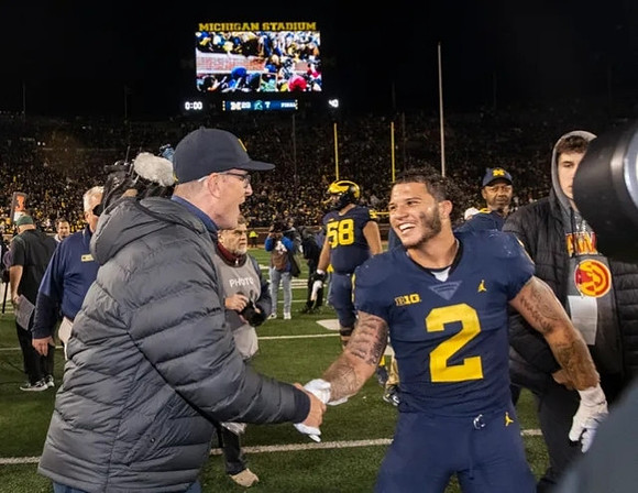Jim Harbaugh and Blake Corum (2)