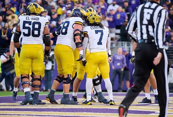 Giovanni El-Hadi (58), Josh Priebe (68), and Donovan Edwards (7)