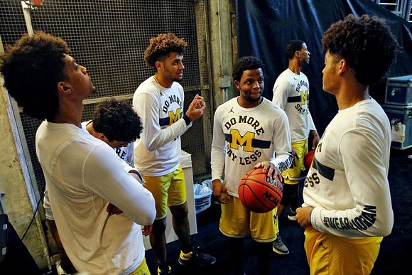 Ibi Watson (23), Eli Brooks (55), Isaiah Livers (4), Zavier Simpson (3), Jordan Poole (2), and Charles Matthews (1)