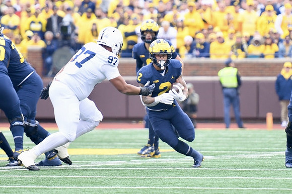 J.J. McCarthy (9) and Blake Corum (2)