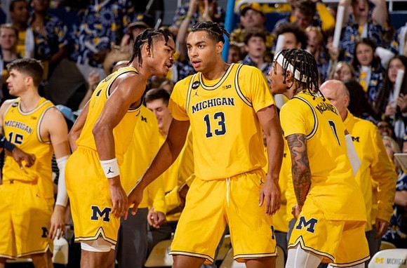 Joey Baker (15), Kobe Bufkin (2), Jett Howard (13), Dug McDaniel (0), and Phil Martelli