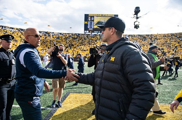 Penn State Head Coach James Franklin and Jim Harbaugh