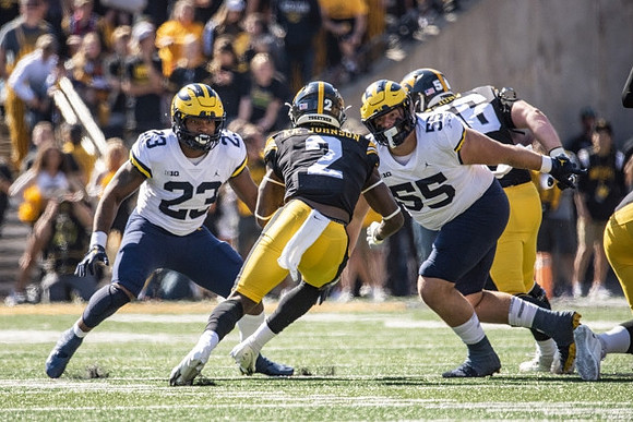 Michael Barrett (23) and Mason Graham (55)