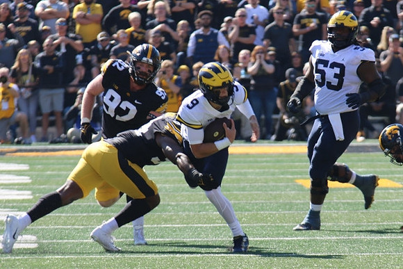 J.J. McCarthy (9) and Trente Jones (53)